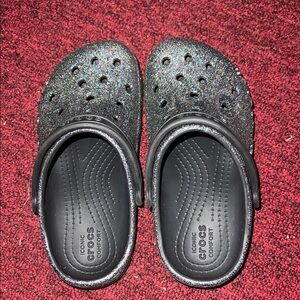 CROCS Kids Sparkle Clogs - Silver